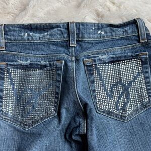 Women's Blue Jeans by bebe with Embellished Pocket